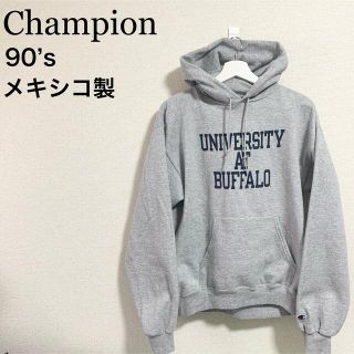 チャンピオン(Champion)の90s チャンピオン プルオーバーパーカー メンズM グレー カレッジ (パーカー)