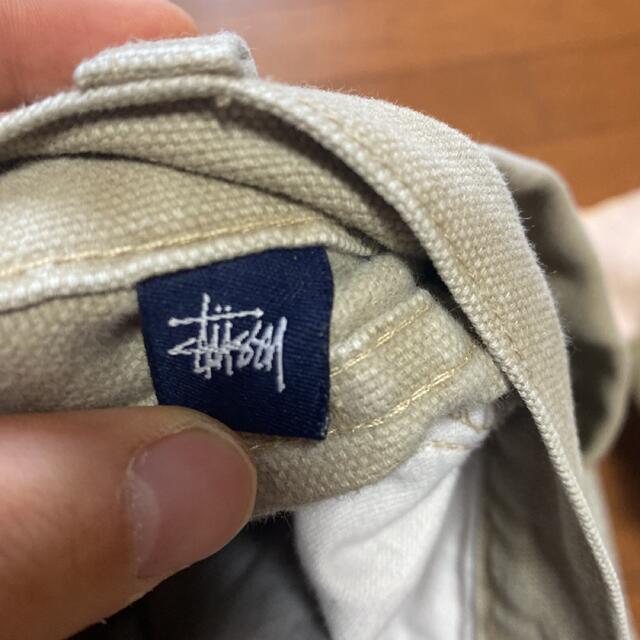 STUSSY - old stussy USA製 紺タグ チノパン シンチバック 90sの STUSSY - old stussy USA製 紺タグ チノパン シンチバック 90sの