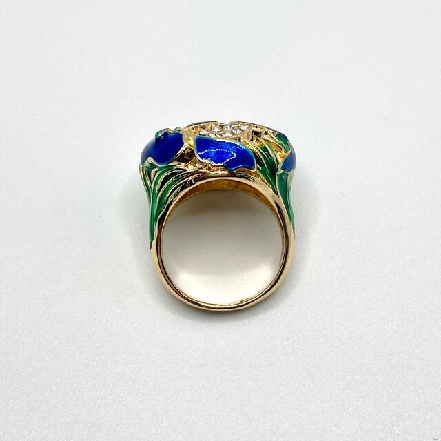 菖蒲 イエローゴールド ブルー リング 指輪 レディースのアクセサリー(リング(指輪))の商品写真