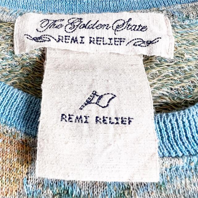 REMI RELIEF(レミレリーフ)の美品★REMI RELIEF レミレリーフ 総柄 向日葵柄 コットン 柄ニット メンズのトップス(ニット/セーター)の商品写真