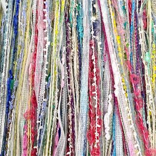 引き揃え糸  ファンシーヤーン 毛糸 板巻き9 390g 素材糸(生地/糸)