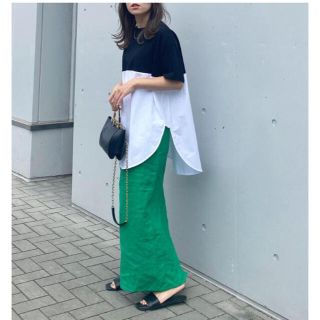 ザラ(ZARA)のZARA　リネン　バックスリットスカート(ロングスカート)