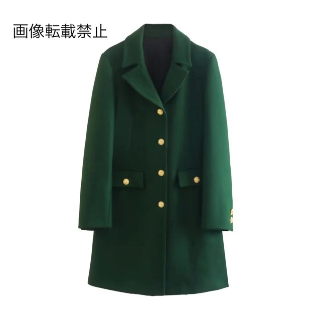 9月新作9110◆green グリーン vintage ロングコート