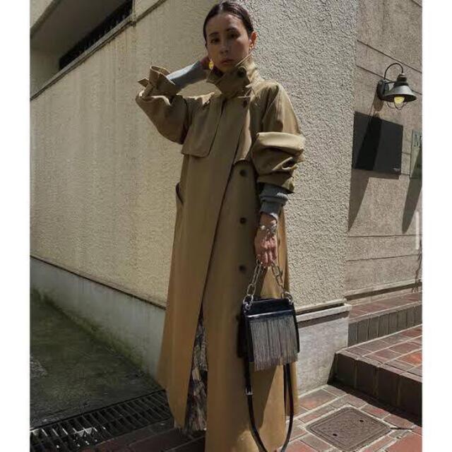 ameri vintage TRENCH LIKE MIDI COAT ライム