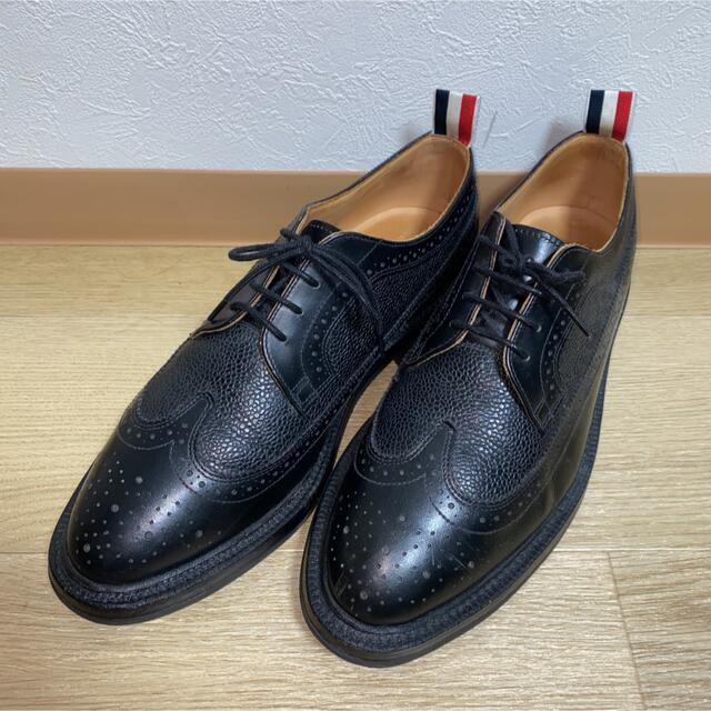 着画あり!!THOM BROWNE 革靴 ウイングチップシューズ 100 ％品質保証