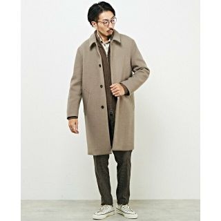 メンズメルローズ(MEN'S MELROSE)の【グレイッシュベージュ】【WEB限定】ジャージメルトンステンカラーコート(その他)