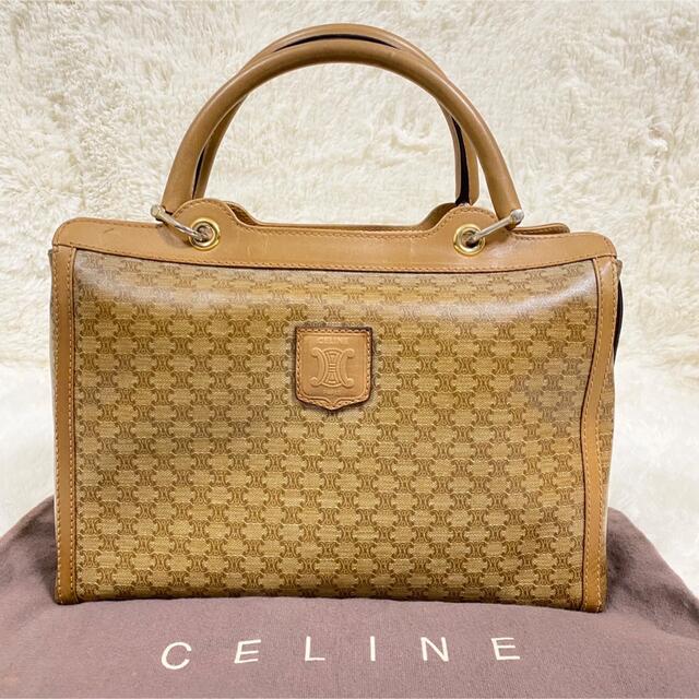 celine(セリーヌ)のセリーヌ ハンドバッグ ミニボストン マカダム柄 トリオンフ レザー ベージュ レディースのバッグ(ハンドバッグ)の商品写真