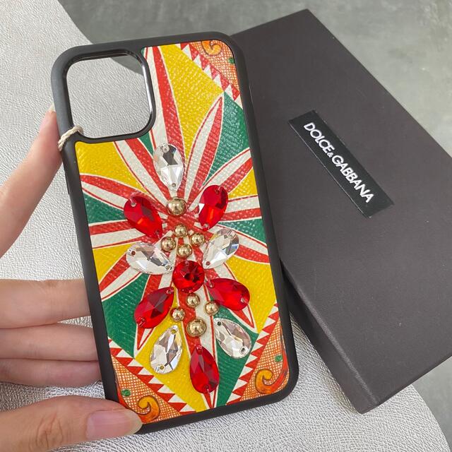 ラスト１【新品】Dolce&Gabbana ビジュー付き iPhoneケースボックス素材