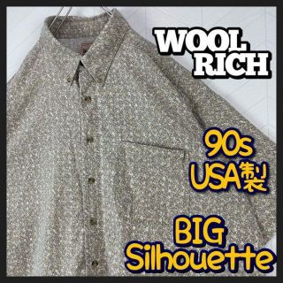 ウールリッチ(WOOLRICH)の激レア90s USA製 ウールリッチ  シャツ 総柄 ボタンダウン ビックサイズ(シャツ)