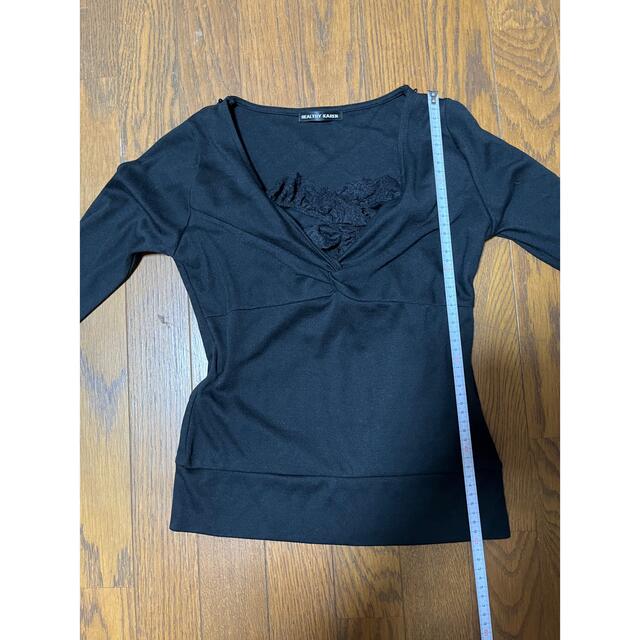 カットソー黒 レディースのトップス(Tシャツ(長袖/七分))の商品写真