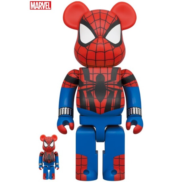 各全高約70mm280mm状態BE@RBRICK SPIDER-MAN 100％ & 400％ セット