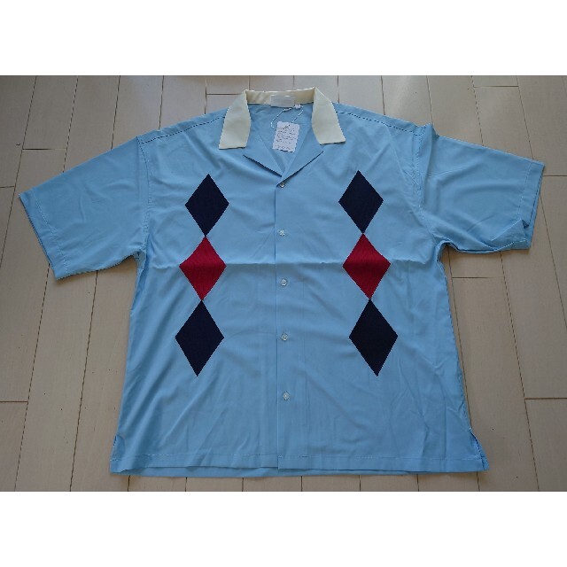 ★フィフティーズ1950★ロカビリー御用達ダイヤ柄シャツ新品★サックス★ メンズのトップス(シャツ)の商品写真