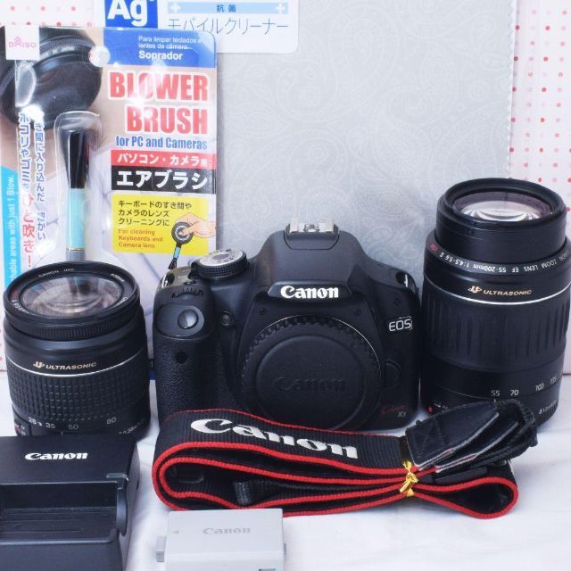 初心者オススメ&スマホ転送☆キヤノンkiss x3ダブルレンズセット 初心者オススメ&スマホ転送☆キヤノンkiss x3ダブルレンズセット