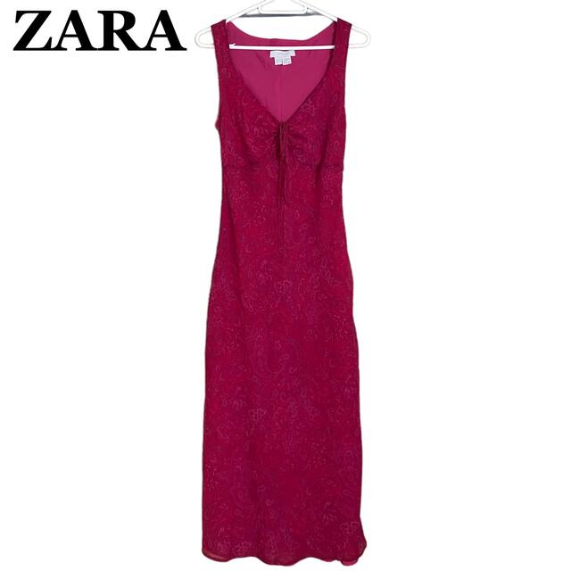 ZARA(ザラ)の【新品・未使用】ZARA 花柄ロングワンピース ペイズリー ノースリーブ レトロ レディースのワンピース(ロングワンピース/マキシワンピース)の商品写真