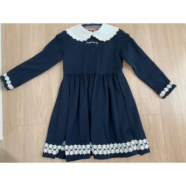 フォーマルワンピース　130センチ　紺色 キッズ/ベビー/マタニティのキッズ服女の子用(90cm~)(ドレス/フォーマル)の商品写真