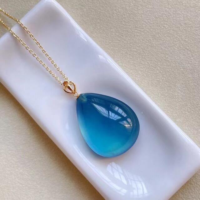 ⭐︎【高級】天然 アクアマリン ペンダントトップ k18 6.5g - ネックレス