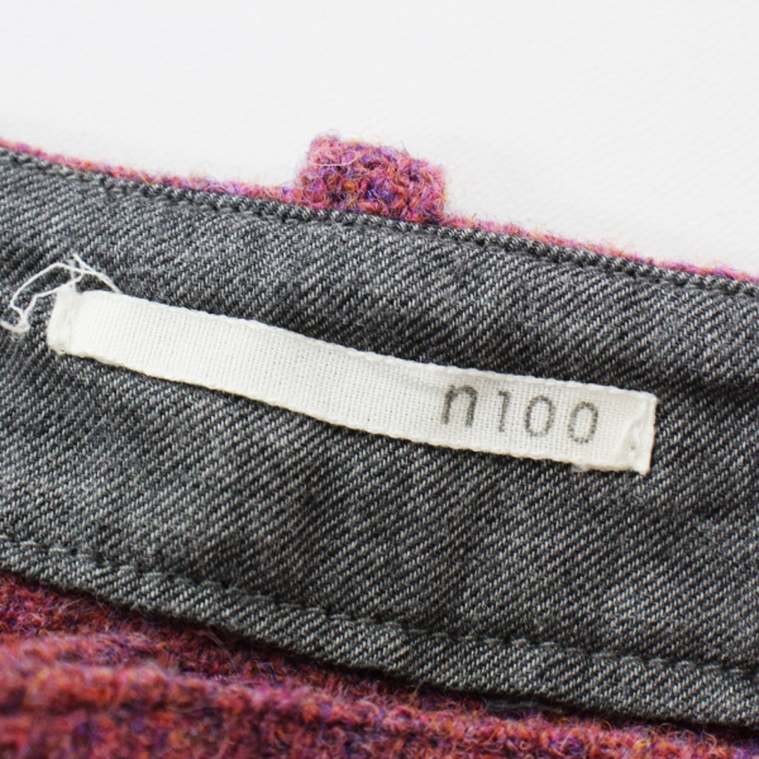 n100 エヌワンハンドレッド Harris Tweed ハリスツイード ウールスカート 34/ピンク系 ボトムス【2400012608443】 レディースのスカート(ひざ丈スカート)の商品写真