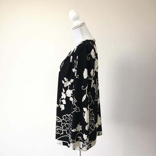 美品 LEONARD レオナール カンカン ストレッチ 花柄 チュニック
