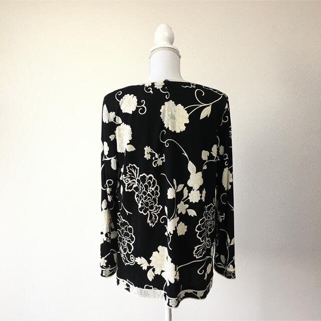 美品 LEONARD レオナール カンカン ストレッチ 花柄 チュニック