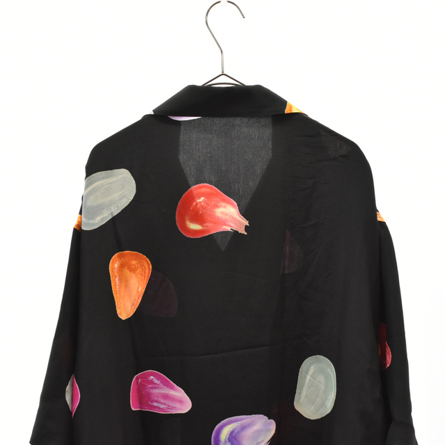 Yohji Yamamoto(ヨウジヤマモト)のYohji Yamamoto POUR HOMME ヨウジヤマモト プールオム 21AW SILK SATIN TEARS PRINT BLOUSE プリント開襟シャツ ブラック HX-B33-429 メンズのトップス(シャツ)の商品写真