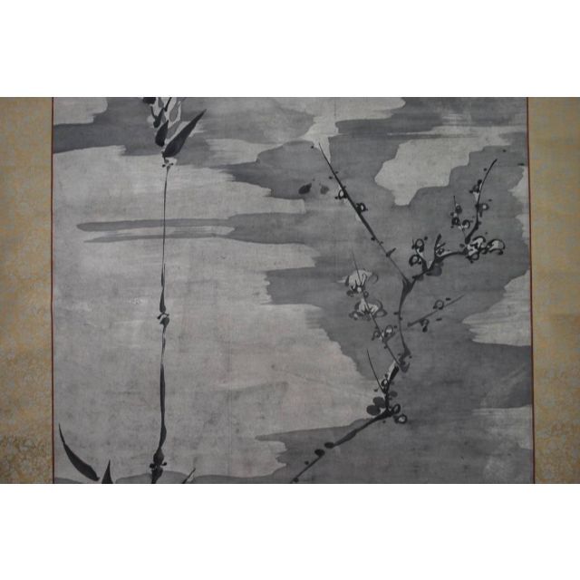 模写】田能村竹田/梅竹画賛/掛軸☆宝船☆T-159 JM 超高品質で人気の