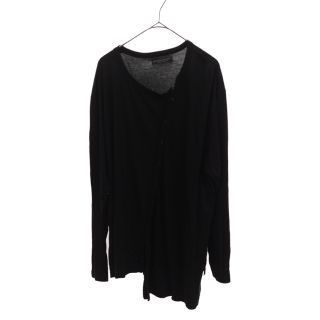 ヨウジヤマモト(Yohji Yamamoto)のREGULATION Yohji Yamamoto MEN レギュレーションヨウジヤマモトメン 19SS Diagonal Switch Long Sleeve Tee ナナメハギTシャツ ロングスリーブ ブラック HH-T57-570(Tシャツ/カットソー(七分/長袖))