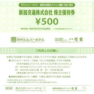 新潟交通 株主優待券 5000円分(500円券×10枚) 期限:23.6.30(宿泊券)