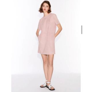 ザラ(ZARA)の【最終値下げ、新品未使用、タグ付き】ZARA フェイクスエードワンピース　M(ミニワンピース)