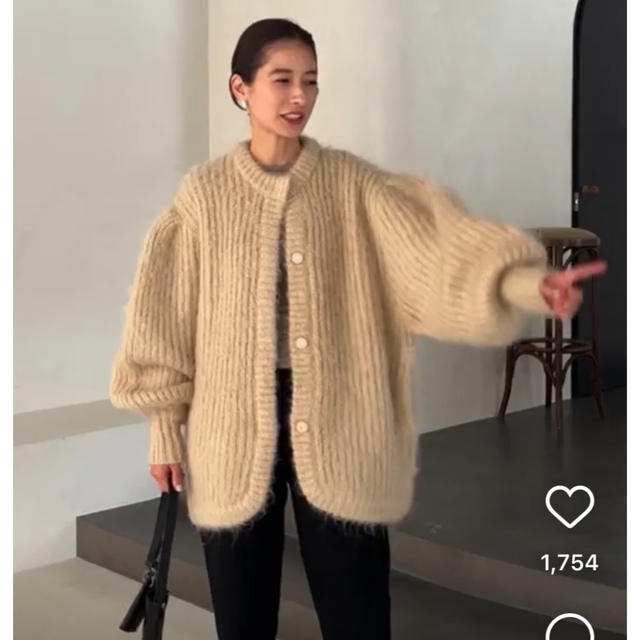 10%OFF】 CLANEクラネ モヘアシャギーニットカーディガン 新品CLANE