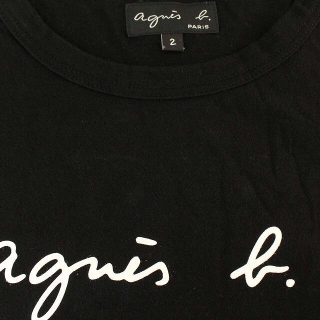 agnes b.(アニエスベー)のアニエスベー agnes b. Tシャツ カットソー ロゴ プリント 2 黒 レディースのトップス(Tシャツ(長袖/七分))の商品写真