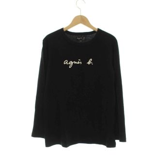 アニエスベー(agnes b.)のアニエスベー agnes b. Tシャツ カットソー ロゴ プリント 2 黒(Tシャツ(長袖/七分))