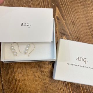 「anq.」K10 Pearls フックピアス　(淡水パール)