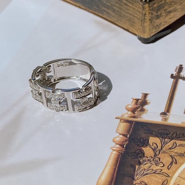 ブランドのギフト K18WG ダイヤモンド　リング　Hデザイン リング(指輪)