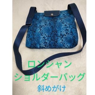 ロンシャン(LONGCHAMP)のLongchmpロンシャンショルダーバッグ　青·紺·ブルー(ショルダーバッグ)