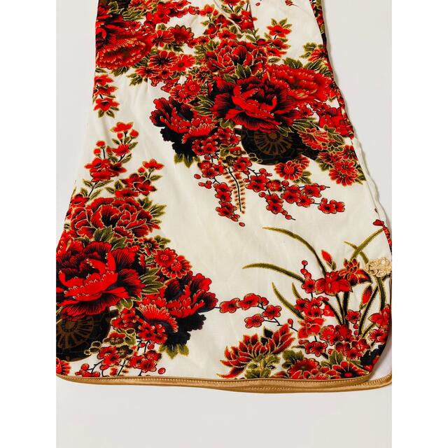 チャイナドレス　赤白 エンタメ/ホビーのコスプレ(衣装)の商品写真