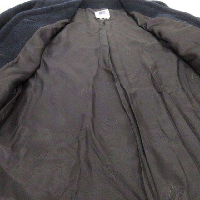 GIVENCHY(ジバンシィ)のジバンシィ ノーカラー コート モヘヤ ウール 金ボタン 約XLサイズ ネイビー レディースのジャケット/アウター(ロングコート)の商品写真