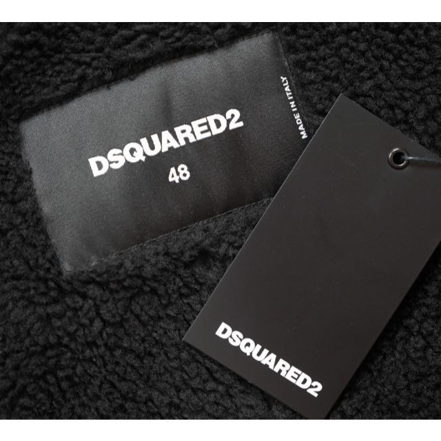 DSQUARED2(ディースクエアード)の新品 DSQUARED2  デニム袖付/13スター釦内ボアチェックロングPコート メンズのジャケット/アウター(ピーコート)の商品写真