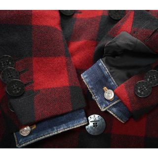 DSQUARED2 - 新品 DSQUARED2 デニム袖付/13スター釦内ボアチェック