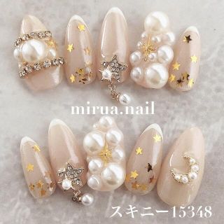 現品ネイルチップ 星ネイル 埋めつくしネイル フレンチネイル m056の ...