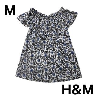 エイチアンドエム(H&M)の【即日発送】オフショル　体型カバー花柄ワンピース(ミニワンピース)