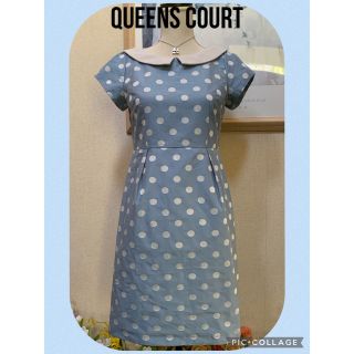 クイーンズコート(QUEENS COURT)の【日本製】QUEENS COURT 王道！きちんと清楚で可愛い水玉ワンピース(ひざ丈ワンピース)