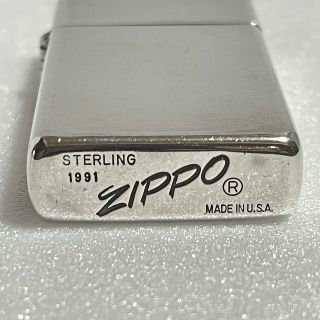 レア！スターリングシルバー Slim Zippo イタリック 筆記体 1991年