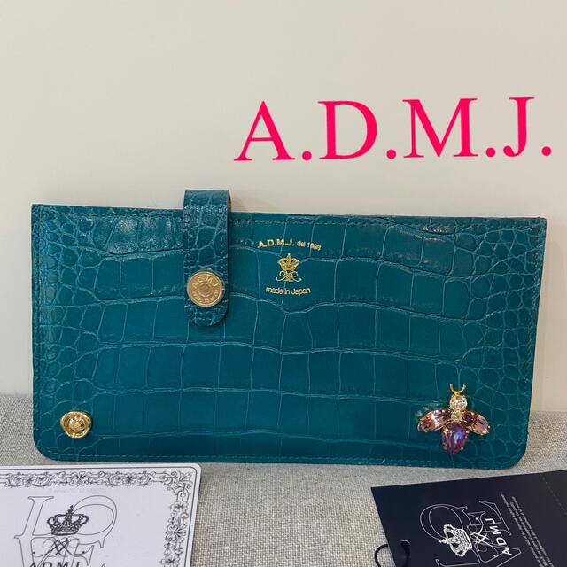 A.D.M.J. - A.D.M.J.クロコ型押しスリムウォレット 長財布の通販 by