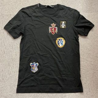 ドルチェ&ガッバーナ(DOLCE&GABBANA) Tシャツ・カットソー(メンズ)の 良質トップ ドルチェ&ガッバーナ dolce&gabbana tシャツ mサイズ 半袖 黒 Tシャツ/カットソー(半袖/袖なし)