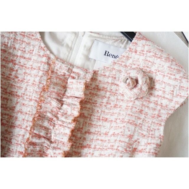 極美品♡ルネ♡フロントフリル ワンピース ネット販壳 ワンピース 極美品♡ルネ♡フロントフリル ひざ丈ワンピース