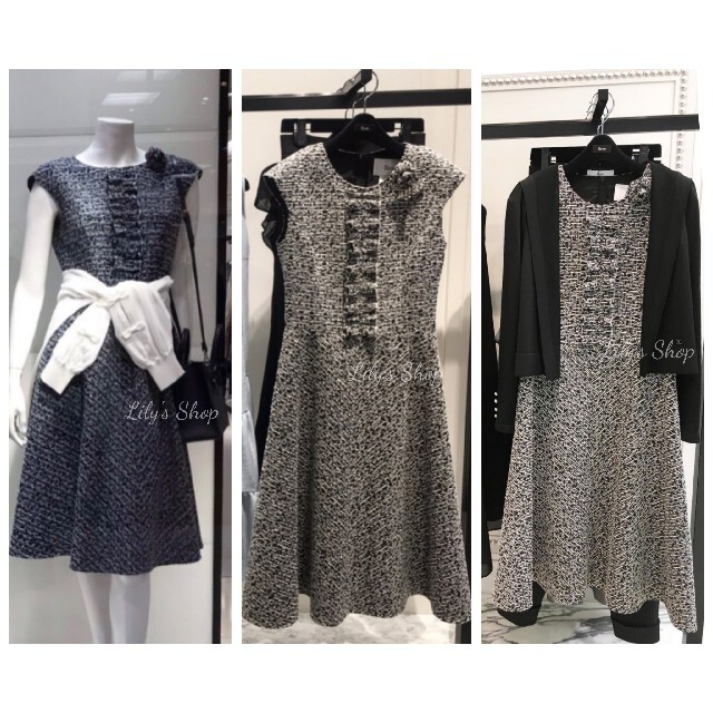極美品♡ルネ♡フロントフリル ワンピース ネット販壳 ワンピース 極美品♡ルネ♡フロントフリル ひざ丈ワンピース