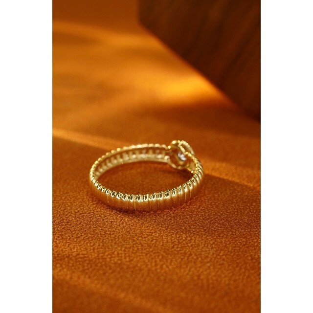 天然ダイヤモンド付きリング0.21ct k18 製造元直販 アクセサリー