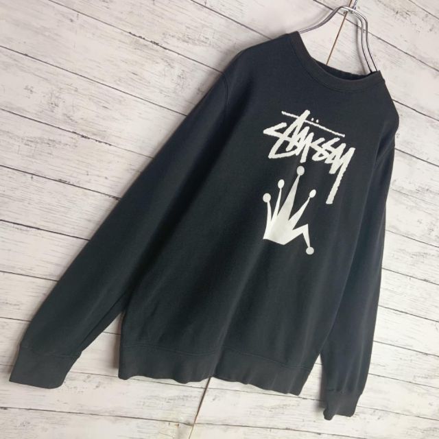 STUSSY(ステューシー)の【定番デザイン】ステューシー クラウン ビッグロゴプリント入り裏起毛スウェット メンズのトップス(スウェット)の商品写真