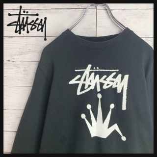 ステューシー(STUSSY)の【定番デザイン】ステューシー クラウン ビッグロゴプリント入り裏起毛スウェット(スウェット)