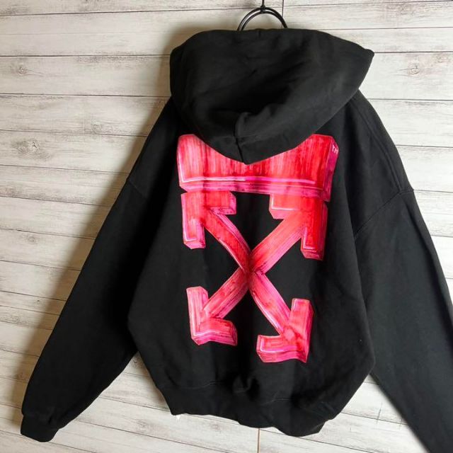 OFF-WHITE - 【即完売モデル】オフホワイト バックプリント パーカー